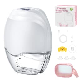 Wearable Breast Pump, Hands-Free, with Longer Battery Life & LED Display, Leakproof Design, Portable Electric Breast Pump with 3 Modes & 12 Levels & Low Noise, Portable Breastfeeding Device with Carrying Case.