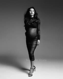 Maternity Dresses For Photo Shoot Pregnancy Women Bodycon Stretchy Maxi Long Clothes for Pregnant Photography Babyshower Props