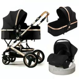 Baby Stroller 3 in 1 with Car Seat 530D Baby Carriage Removed Sleeping Basket Two-way Travel Stroller High Quality Belecoo