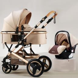 Baby Stroller 3 in 1 with Car Seat 530D Baby Carriage Removed Sleeping Basket Two-way Travel Stroller High Quality Belecoo
