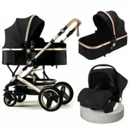 Baby Stroller 3 in 1 with Car Seat 530D Baby Carriage Removed Sleeping Basket Two-way Travel Stroller High Quality Belecoo
