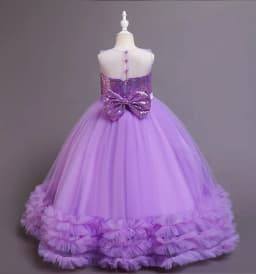 Sequined Children Elegant Dress Young Girl Long Wedding Dresses Teenager Girl's Festive Clothes From 5 to 12 Years