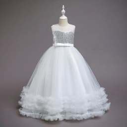Sequined Children Elegant Dress Young Girl Long Wedding Dresses Teenager Girl's Festive Clothes From 5 to 12 Years