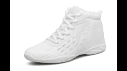 BAXINIER Girls White High Top Cheerleading Shoes Lightweight Youth Cheer Competition Sneakers Kids Training Dance Tennis Shoes