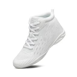 BAXINIER Girls White High Top Cheerleading Shoes Lightweight Youth Cheer Competition Sneakers Kids Training Dance Tennis Shoes