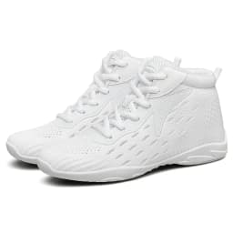 BAXINIER Girls White High Top Cheerleading Shoes Lightweight Youth Cheer Competition Sneakers Kids Training Dance Tennis Shoes