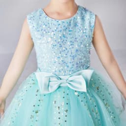 Girl's Sleeveless Long Sequin Bow Mesh Princess Dress Piano Competition School Graduation Ceremony Fashionable Evening Gown