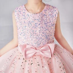 Girl's Sleeveless Long Sequin Bow Mesh Princess Dress Piano Competition School Graduation Ceremony Fashionable Evening Gown