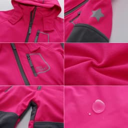 HONEYKING Children's Softshell Overalls Outdoor Hooded Coveralls Baby Rompers Windproof Waterproof Jumpsuit Kids Warm Jumpsuit