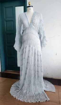 Bohemian Photo Shooting Pregnancy Dress Ruffle Long Sleeve Pleated Dresses Photo Shoot Photography Dress For Women