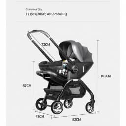 3-in-1 Baby Safety Stroller, Two-Way Newborn Baby Safety Seat, Portable 3-in-1 Stroller for Ages 0-2 Years Old