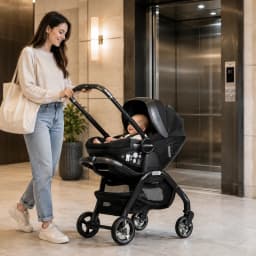 3-in-1 Baby Safety Stroller, Two-Way Newborn Baby Safety Seat, Portable 3-in-1 Stroller for Ages 0-2 Years Old