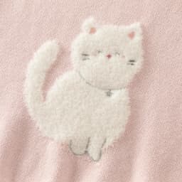 Dave Bella 2024 New Autumn Winter Girls Baby Cute Knitted Sweater Pullover Cartoon Cat Pink Children's Knitwear Top DB4242663