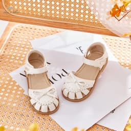 Dave Bella Girls Beige Sandal Kids TPR Sole Shoes Children Summer Shoes Fashion Design Princess Birthday Party Sandal DB2248723