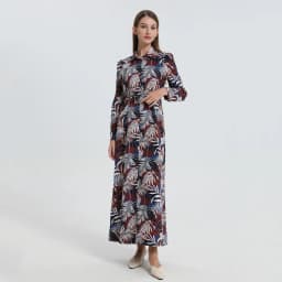 AP ISHA Style Print Soft Maxi Dress with Belt 2024 Spring and Summer Big Girls and Women Dresses Clothes 01-3