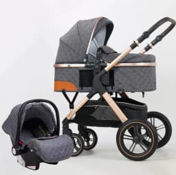 Baby Stroller, One Click Folding, Two-Way Push, 3-in-1, Lightweight, Can Sit or Lie Down, Portable Baby Stroller Suitable for Ag