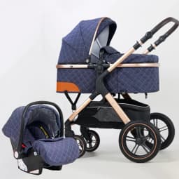 Baby Stroller, One Click Folding, Two-Way Push, 3-in-1, Lightweight, Can Sit or Lie Down, Portable Baby Stroller Suitable for Ag