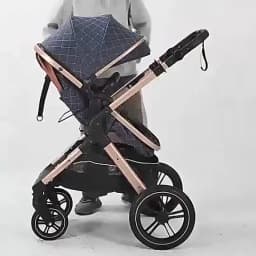 Baby Stroller, One Click Folding, Two-Way Push, 3-in-1, Lightweight, Can Sit or Lie Down, Portable Baby Stroller Suitable for Ag