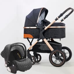 Baby Stroller, One Click Folding, Two-Way Push, 3-in-1, Lightweight, Can Sit or Lie Down, Portable Baby Stroller Suitable for Ag