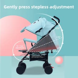 Cartoon Elephant Stroller Adjustable Baby Stroller for All Seasons, Can Sit or Lie Down Safe and Portable