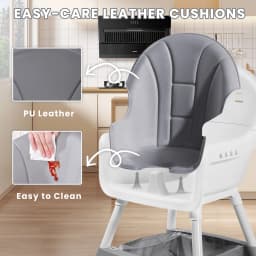 Convertible High Chair for Babies and Toddlers, Foldable, Easy Clean, Padded Seat, Footrest,Tray Cup Holder, 15 kg Max Load