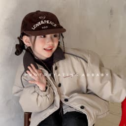 2025 Winter New Children Warm Coat Boys Girls Cotton Padded Jacket Baby Long Sleeve Lapel Cargo Jacket Solid Kids Clothes