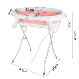 Foldable Baby Bathtub with Stand, Bath Seat & Drainage, Perfect for the Shower, From Birth to 3 Tears, Ideal as a Baby Gift