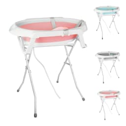 Foldable Baby Bathtub with Stand, Bath Seat & Drainage, Perfect for the Shower, From Birth to 3 Tears, Ideal as a Baby Gift