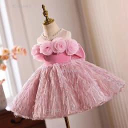 Pink Kids Girls Princess Dress Party Flower Wedding Children Birthday Puffy Gown Stage Host Model Show Pageant Formal Dresses