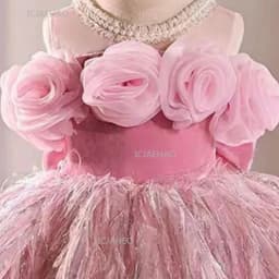 Pink Kids Girls Princess Dress Party Flower Wedding Children Birthday Puffy Gown Stage Host Model Show Pageant Formal Dresses