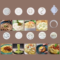 180W Electric Noodle Maker with 9 Replaceable Molds, Fast Mixing Non-toxic ABS Material,DIY Healthy Noodles Pasta for Family Use