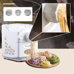 180W Electric Noodle Maker with 9 Replaceable Molds, Fast Mixing Non-toxic ABS Material,DIY Healthy Noodles Pasta for Family Use