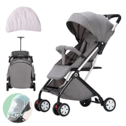 Baby Stroller Pram Lightweight Compact Foldable Carry on Plane Wi Mosquito Net