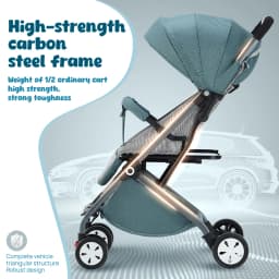 Baby Stroller Pram Lightweight Compact Foldable Carry on Plane Wi Mosquito Net