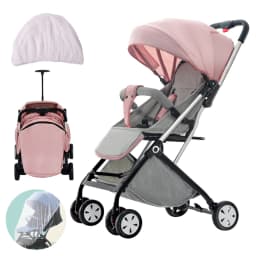 Baby Stroller Pram Lightweight Compact Foldable Carry on Plane Wi Mosquito Net