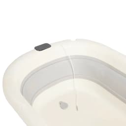 Foldable baby bath with bath mat, shower head connection & integrated thermometer - portable for babies from 0-36 months