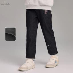 Dave Bella Children Embroidery Jeans Pants Winter Autumn Velvet Thicken Girls Straight Pants Casual Warm Trousers DK4253639