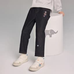 Dave Bella Children Embroidery Jeans Pants Winter Autumn Velvet Thicken Girls Straight Pants Casual Warm Trousers DK4253639