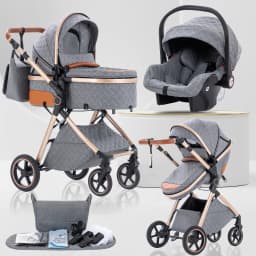 3 in 1 Baby Stroller Multi-functional High Landscape Cart Can Sit Reclining Light Folding Strollers Baby Pushchair Baby Carriage