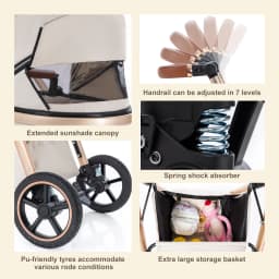 3 in 1 Baby Stroller Multi-functional High Landscape Cart Can Sit Reclining Light Folding Strollers Baby Pushchair Baby Carriage