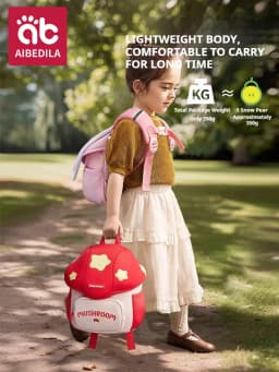 AIBEDILA Cartoon Kindergarten Backpack Cute Mushroom Kids Backpack Lightweight Children's Travel Bag 1-5T Boy/Girl Toddler Gift