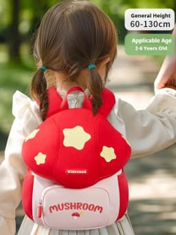 AIBEDILA Cartoon Kindergarten Backpack Cute Mushroom Kids Backpack Lightweight Children's Travel Bag 1-5T Boy/Girl Toddler Gift