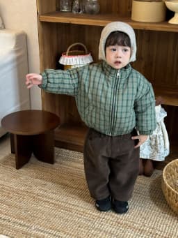 2025 Winter New Children Warm Plaid Coat Boys Girls Cotton Padded Jacket Long Sleeve Baby Plus Velvet Thick Coat Kids Clothes