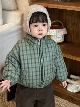 2025 Winter New Children Warm Plaid Coat Boys Girls Cotton Padded Jacket Long Sleeve Baby Plus Velvet Thick Coat Kids Clothes