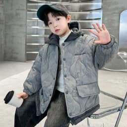 2025 New Boys' Winter Down Jacket Thickened Cotton Coat for Kids - Warm & Cozy Toddler to Teen Outdoor Winter Clothing