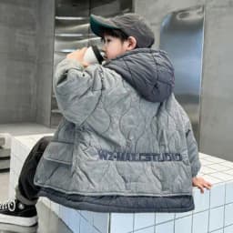 2025 New Boys' Winter Down Jacket Thickened Cotton Coat for Kids - Warm & Cozy Toddler to Teen Outdoor Winter Clothing