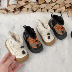 Kids Ankle Boots Soft Bottom Toes Capped Boys Girls Sports Boots Non-slip 2025 Winter New Children Warm Boots Hook&loop Handsome