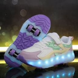 2026 Boys Girls Roller Shoes LED Light Up USB Charging Children Roller Skate Glowing Skateboarding Shoes Sports Kids Sneakers Ne