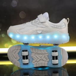 2026 Boys Girls Roller Shoes LED Light Up USB Charging Children Roller Skate Glowing Skateboarding Shoes Sports Kids Sneakers Ne
