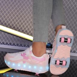 2026 Boys Girls Roller Shoes LED Light Up USB Charging Children Roller Skate Glowing Skateboarding Shoes Sports Kids Sneakers Ne